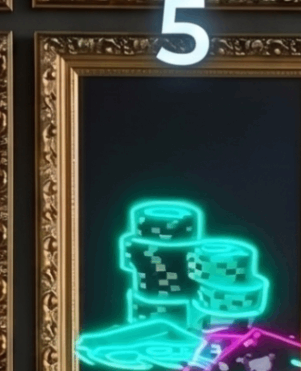 Double Down illuminated artwork from the High Stakes collection